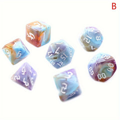 7pcs Four Sided Digital Dice Set for Tabletop Games