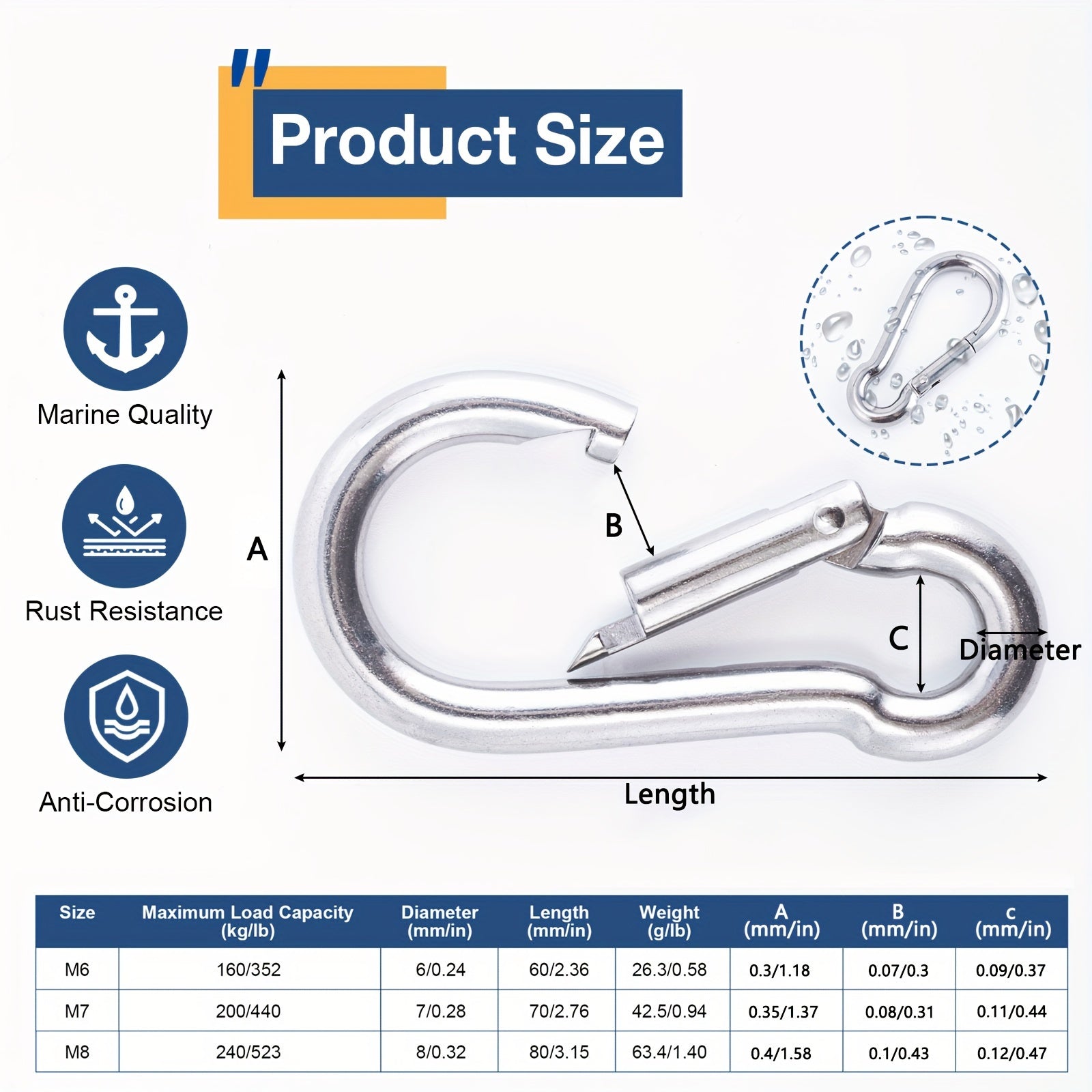 10pcs Durable Carabiner Heavy Duty Metal Buckles For Camping