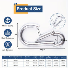 10pcs Durable Carabiner Heavy Duty Metal Buckles For Camping