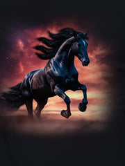 Men's Horse Print Sports T-shirt Round Neck Tee Shirt for Summer