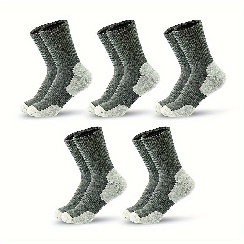 Men's Block Mid Crew Sport Socks - Sweat Absorbing, Comfy, Breathable