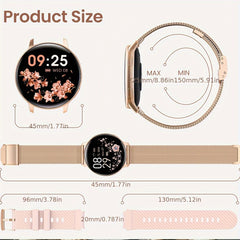 IP68 Waterproof Women's Smartwatch with Health Monitoring