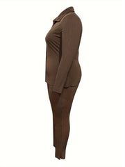 Sexy Outfits: Ribbed Knit Top & Pants Set
