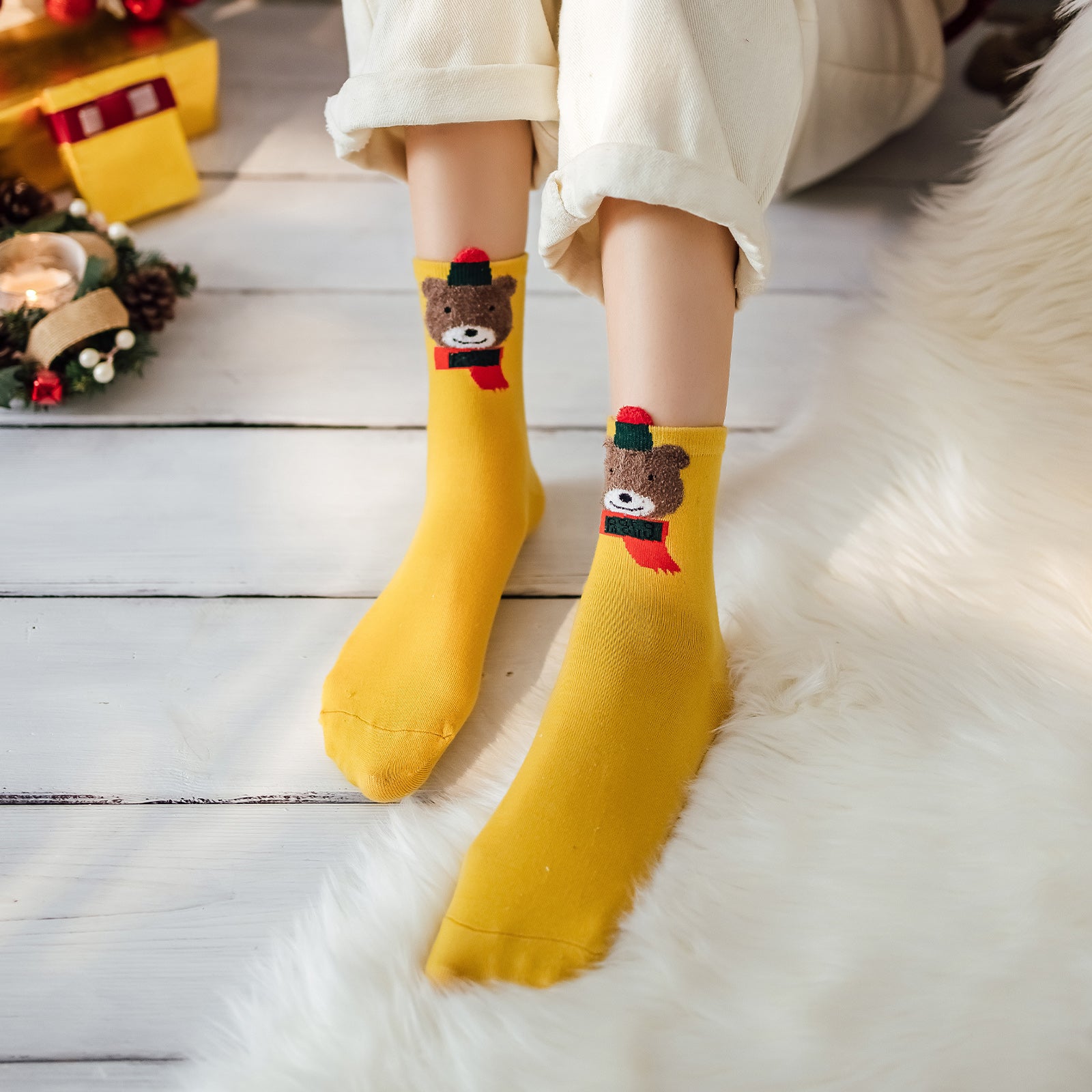 4 Pairs Women's Christmas Funny Socks Set
