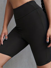High Waist Skinny Leggings with Criss Cross Detail