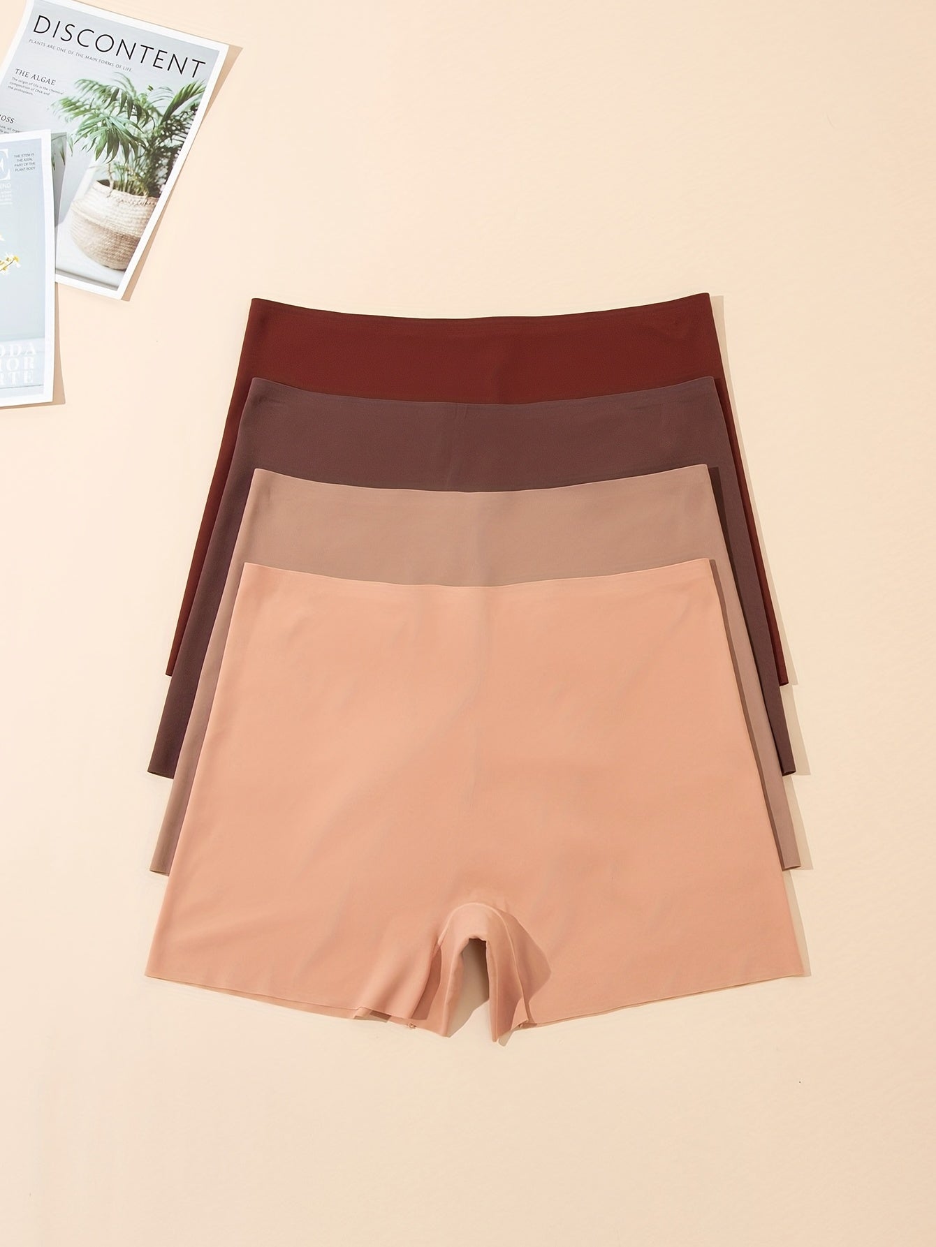 4pcs Seamless Boyshort Panties Stretch Intimates Women's Lingerie