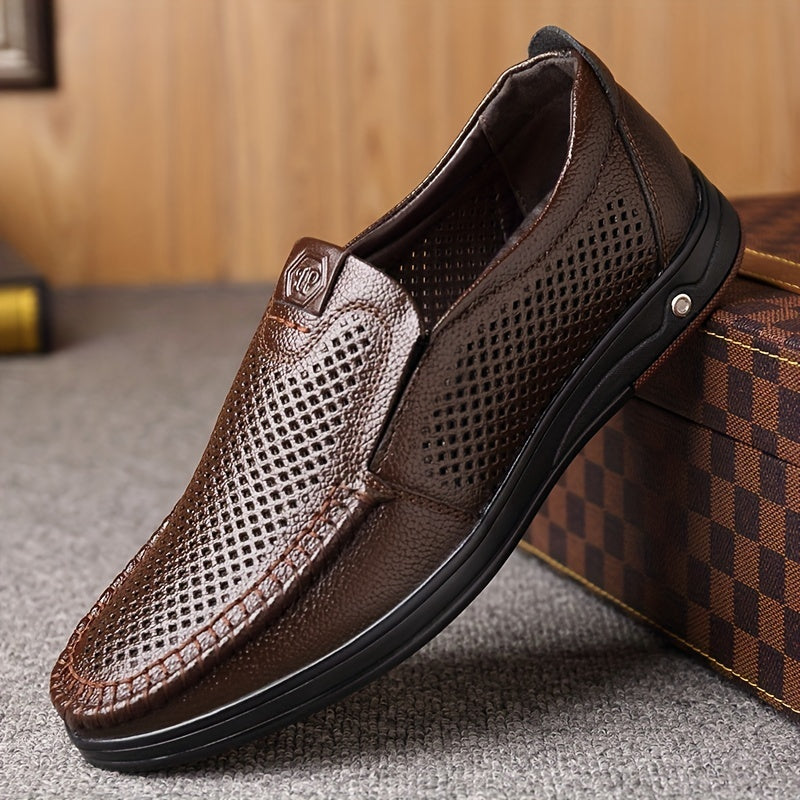 Men's Superfine Fiber Round Toe Loafers Lightweight Slip On Dress Shoes
