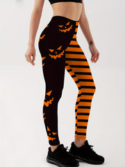 Pumpkin Ghost Print Yoga Pants High Waist Leggings