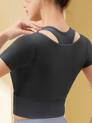 Women's Quick Dry Short Sleeve T-shirt for Yoga Running Sports