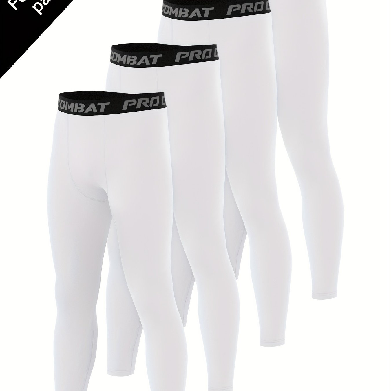 Men's 4pcs Solid Compression Leggings for Outdoor Running