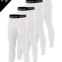 Men's 4pcs Solid Compression Leggings for Outdoor Running