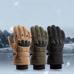 Men's Winter Velvet Windproof Touch Screen Gloves
