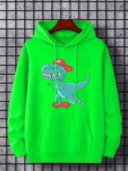 Anime Dinosaur Print Hoodie Men's Graphic Pullover Hooded Sweatshirt