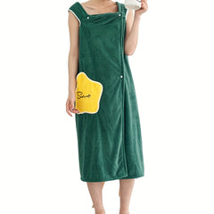 Oversized Women's Wearable Bath Towel with Pocket
