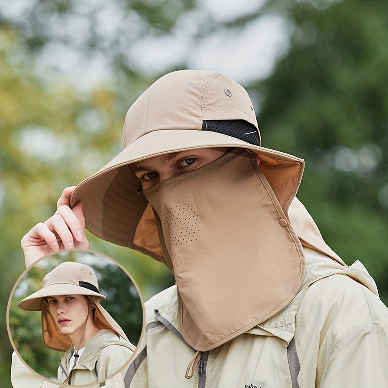 Summer Outdoor Fisherman Hat with Detachable Mesh Mask