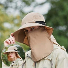 Summer Outdoor Fisherman Hat with Detachable Mesh Mask