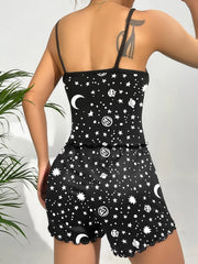 Starry Sky Pajama Set Cami Top & Shorts Women's Sleepwear