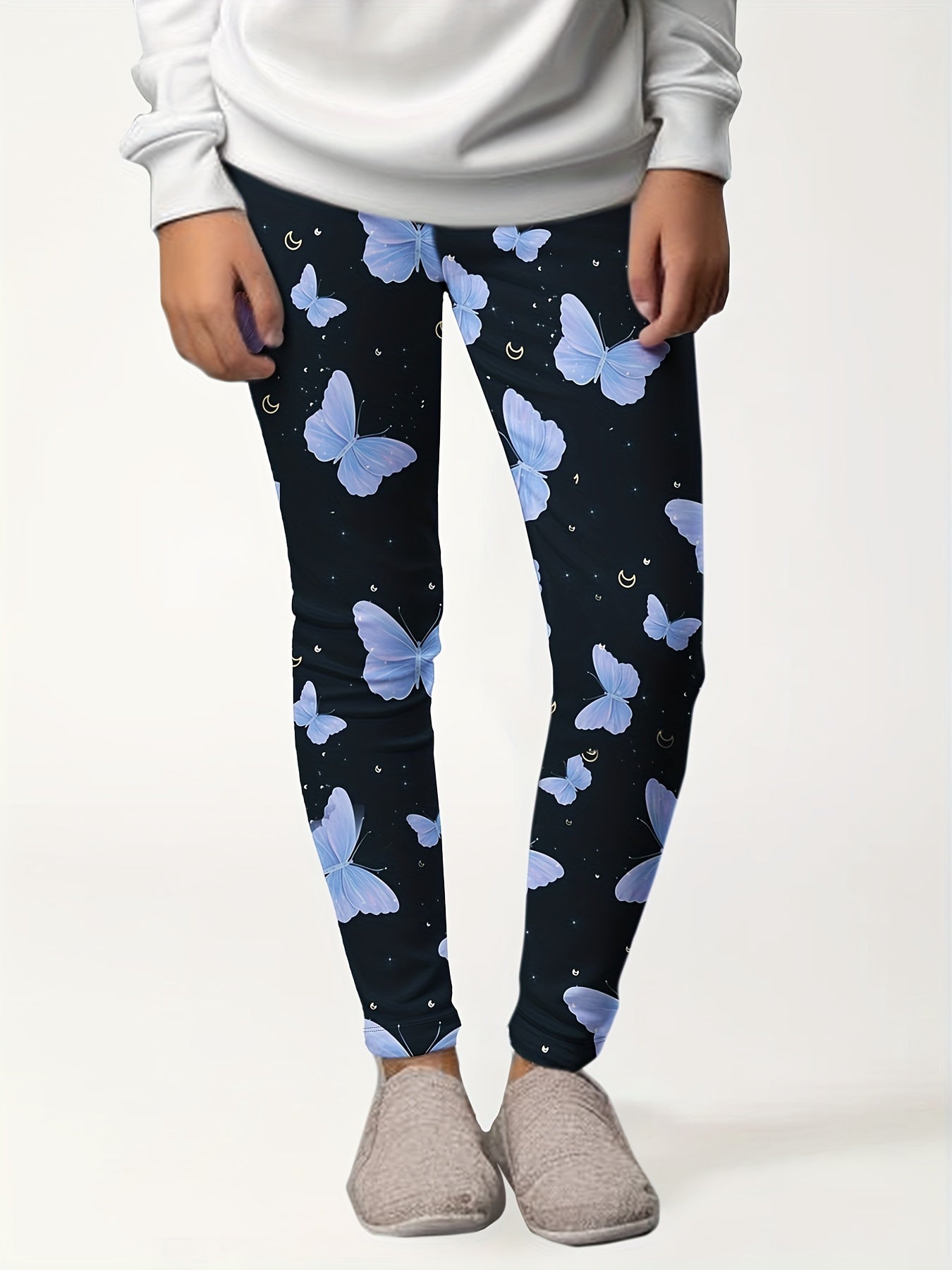 Butterfly Graphic Leggings Girls Comfy Leggings Spring Fall Winter Gift