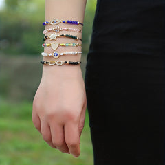 12pcs Girls Teen Evil Eye Adjustable Bracelet for Gift Party
