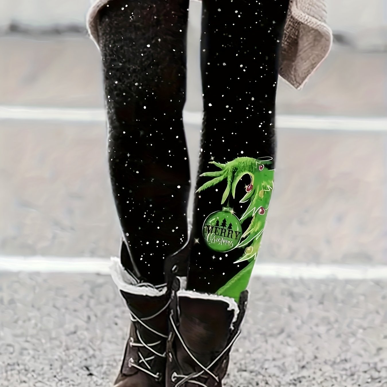 Christmas Leggings Women's Plus Christmas Tree Print Leggings