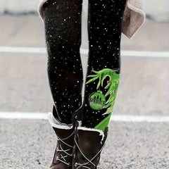 Christmas Leggings Women's Plus Christmas Tree Print Leggings