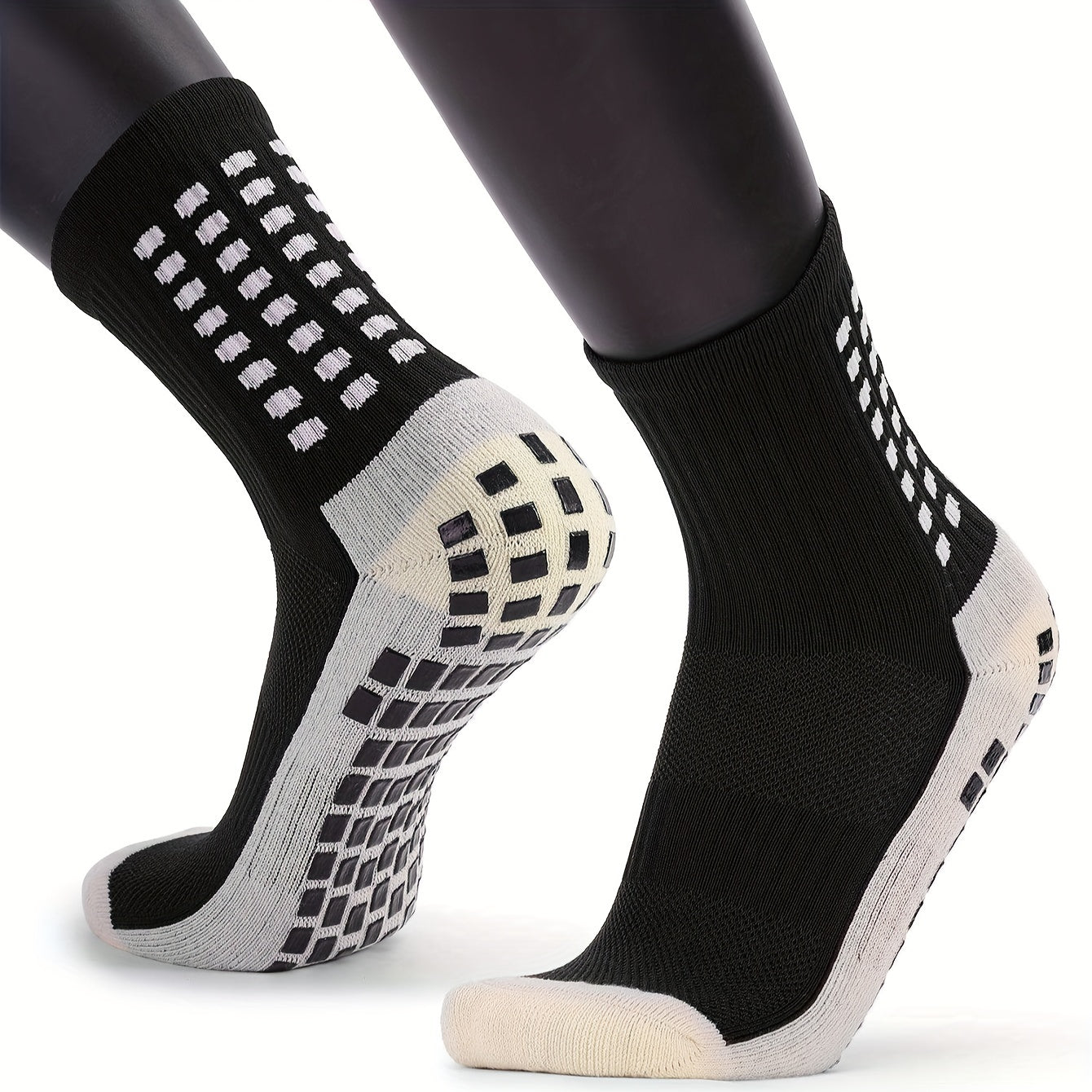 Men's Soccer Socks - Sweat Absorbing Athletic Sports Thickened Grip Pads