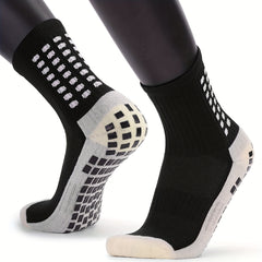 Men's Soccer Socks - Sweat Absorbing Athletic Sports Thickened Grip Pads