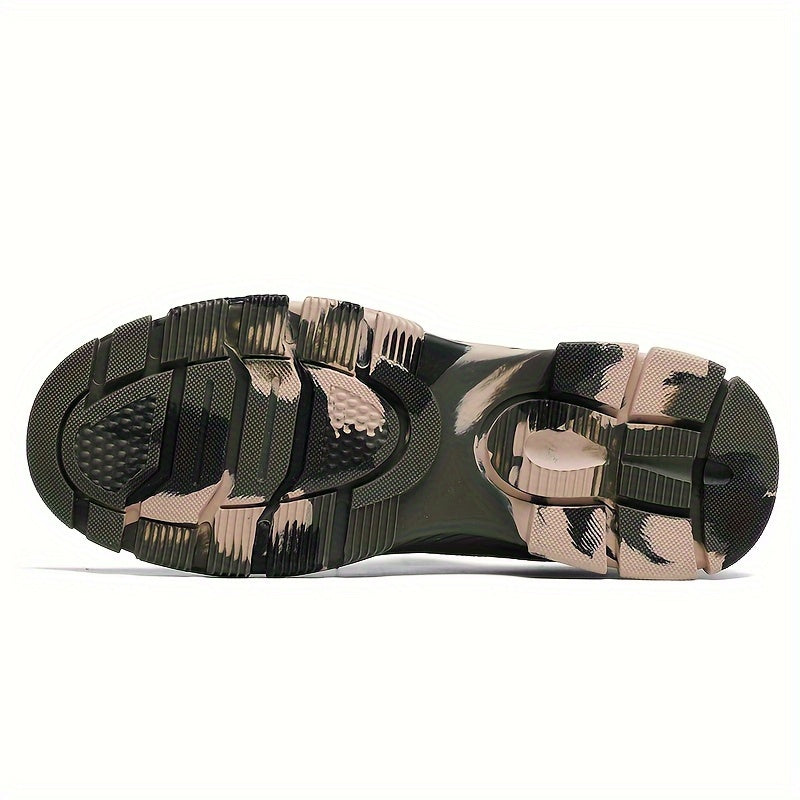 Men's Camo Woven Knit Sneakers Soft Sole Lace Up Shoes