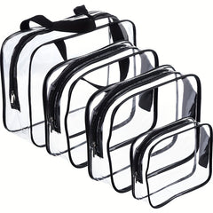 4pcs Transparent Cosmetic Bags Travel Toiletry Bag Waterproof Makeup Bag