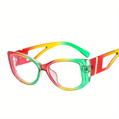 Gradient Cat Eye Frame Glasses Hollow Out Temple Anti Eyewear