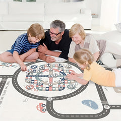 Foldable Baby Play Mat Crawling Carpet Puzzle Mat with Cartoon Activity Rug