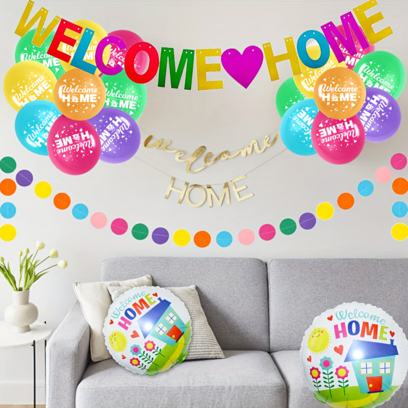 33pcs Welcome Home Party Decorations Glitter Banners Garland Balloons