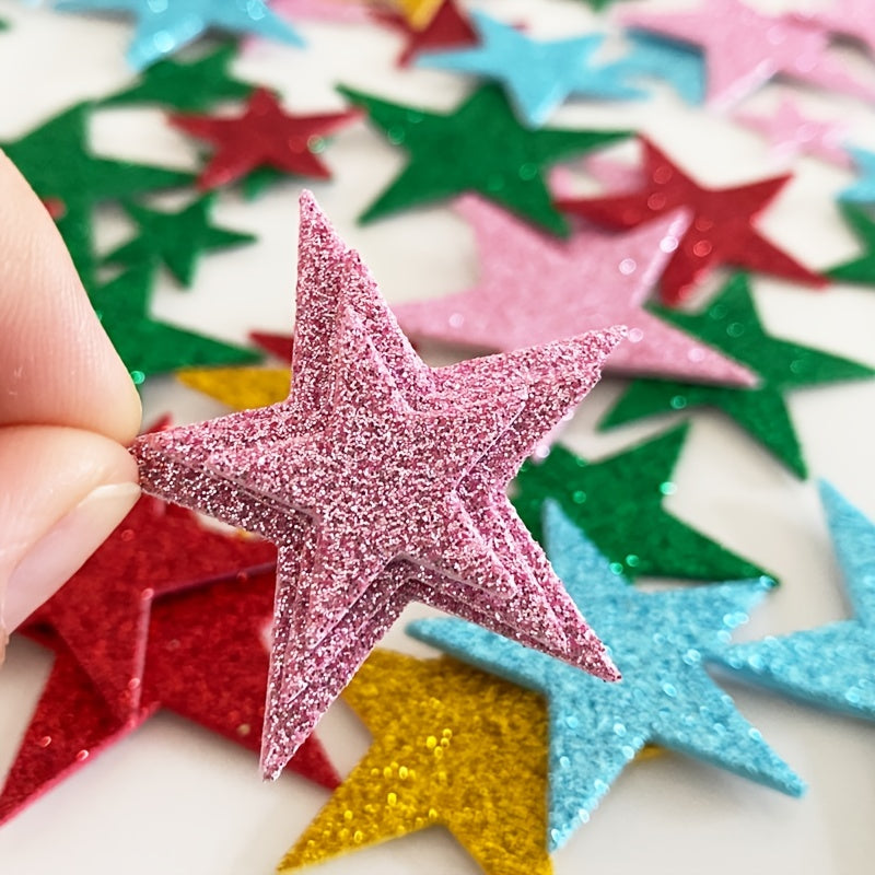 70pcs Colorful 3D Glitter Foam Stickers for DIY Crafts