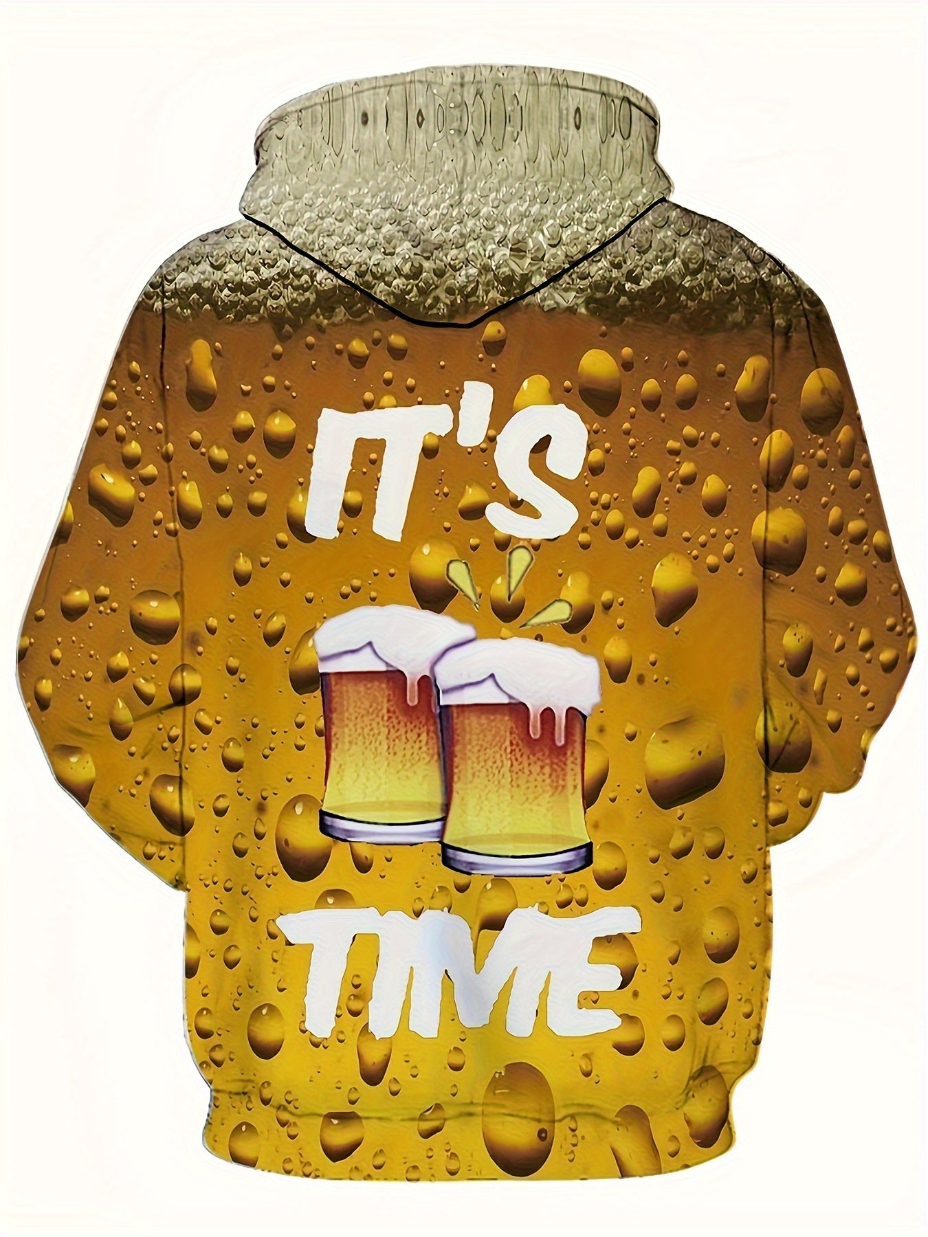 3D Print Beer Hoodie Loose Pullover Men's Clothing Autumn Winter
