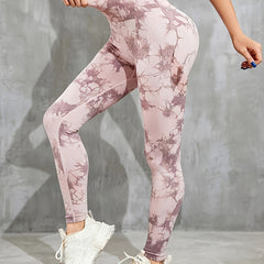 Tie Dye Sports Leggings High Waist Yoga Pants