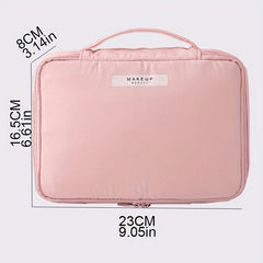 Travel Cosmetic Bag with Makeup Brush Holder Waterproof Portable Toiletry Case