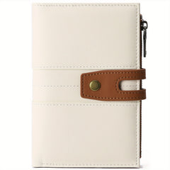 RFID Blocking Short Wallet Light Mint Green Snap Closure Zipper Coin Pocket