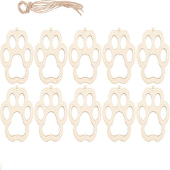 10pcs DIY Pet Paw Wooden Discs Create Your Own Crafts