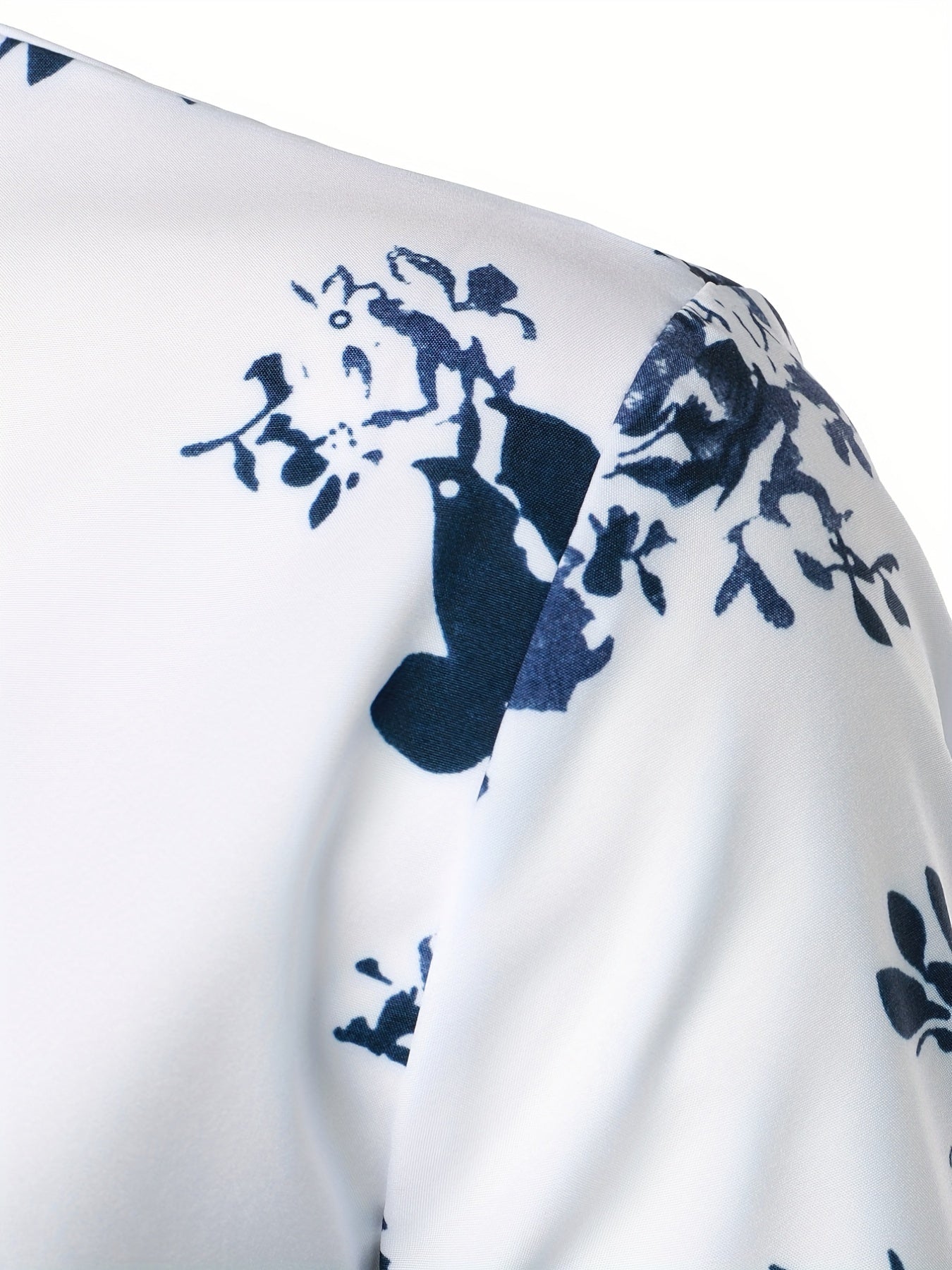 Men s Formal Flower Print Button Up Shirt for Business Occasion