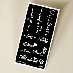 2 Sheets Hollow Juice Dye Paste Floral Feather Word Pattern Body Tattoo