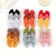 3pcs Plain Bow Hair Clips Set for Baby Girls