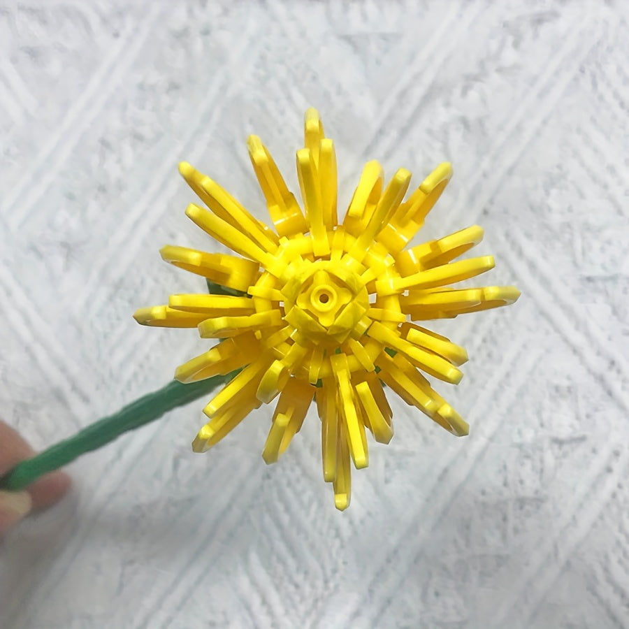 DIY Flower Bouquet Set with Colorful Plastic Flowers and Green Stems