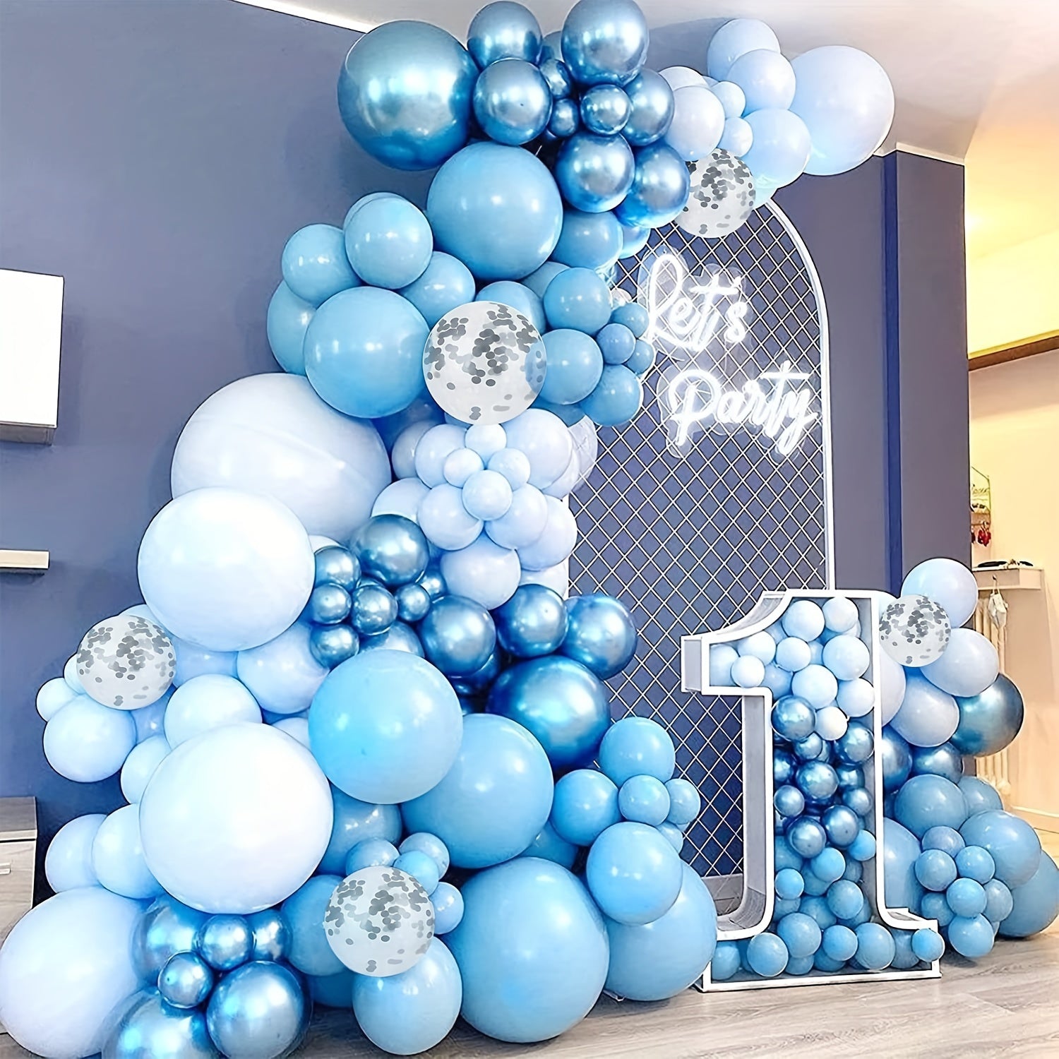 122pcs Metallic & Silvery Confetti Balloons for Party Decor