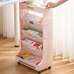 1pc Movable Oblique Plug in Bookshelf Desk Storage Shelf