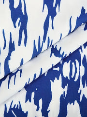 Ikat Print V Neck Stretch Dress