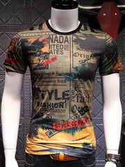 Men's Letter Print T Shirt for Summer Outdoor Wear