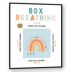Square Breathing Poster for Therapy Office Decor