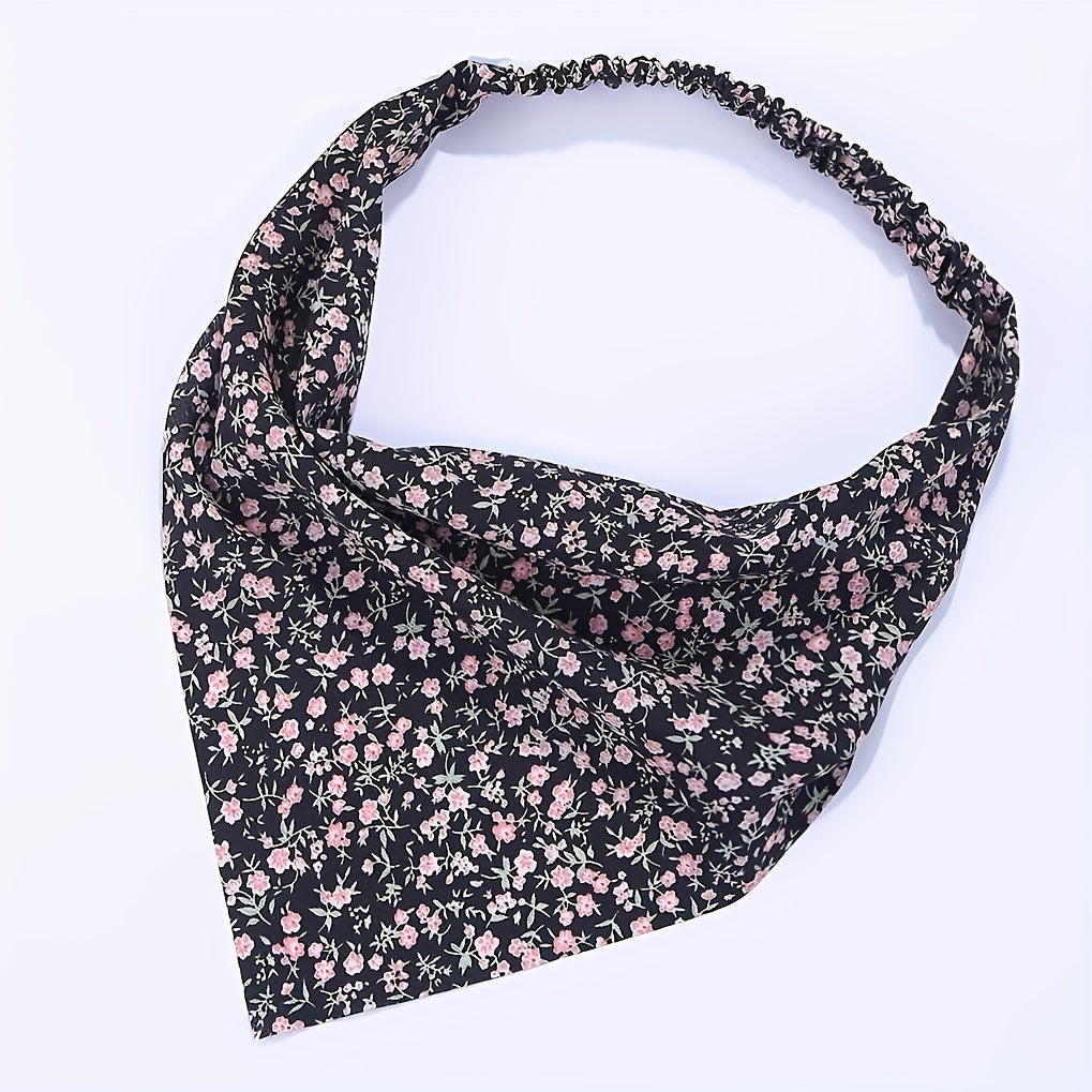 3pcs Floral Triangle Scarf Elastic Hawaii Turban Bandana Women Head Wrap