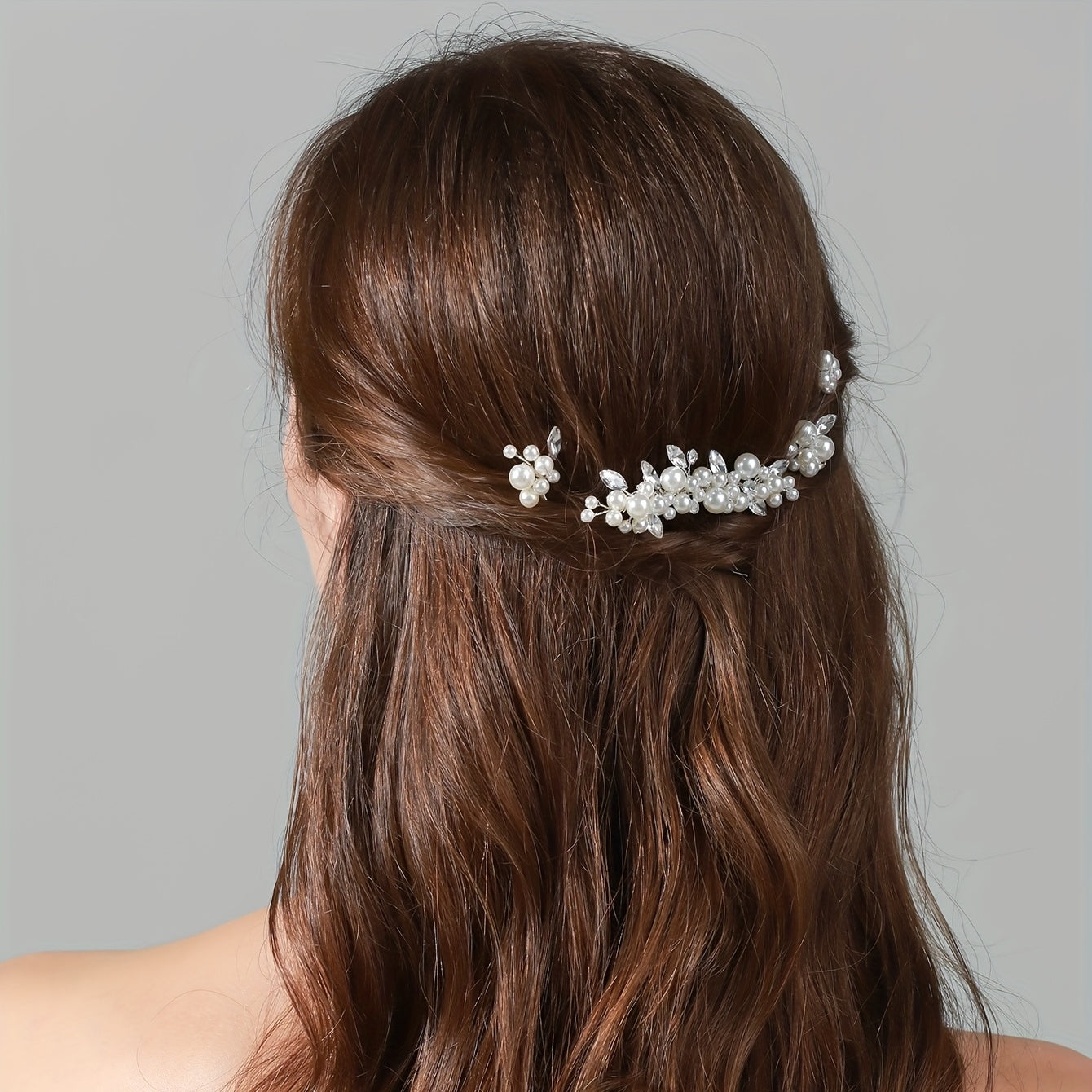 Faux Pearl Crystal Hair Comb Bridal Jewelry Insert Comb Wedding Hair Accessories