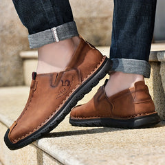 Men's Comfy Loafer Shoes Non slip Slip On Superfine Fiber Leather Shoes